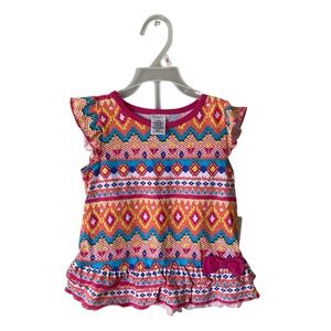 NWT Swiggles Girls Pink Shorts Set Size 24 Months Short Sleeve Top Outfit Summer